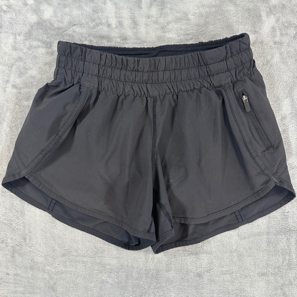 Lululemon Tracker V4 Short Women's Size 4 Black Athletic Running Shorts